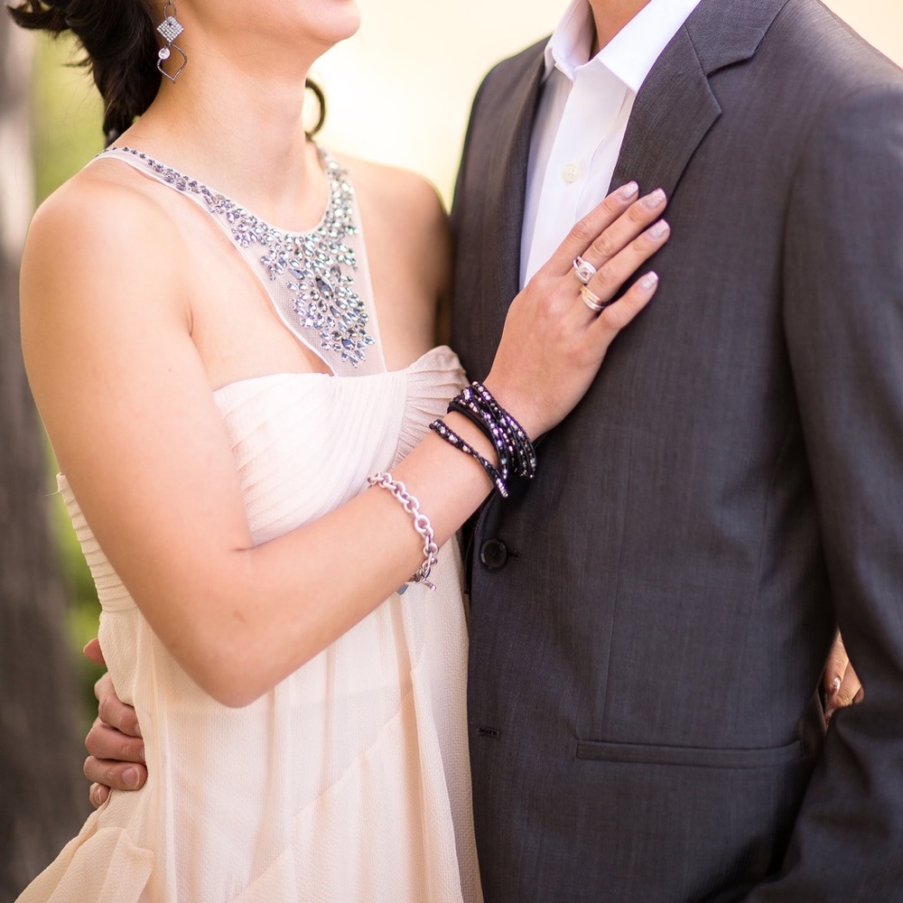 BCBG Max Azria Blush Jeweled Dress